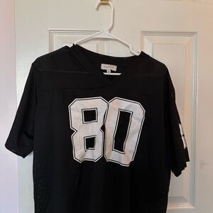 PacSun Black Mesh Jersey Shirt with White Numbers